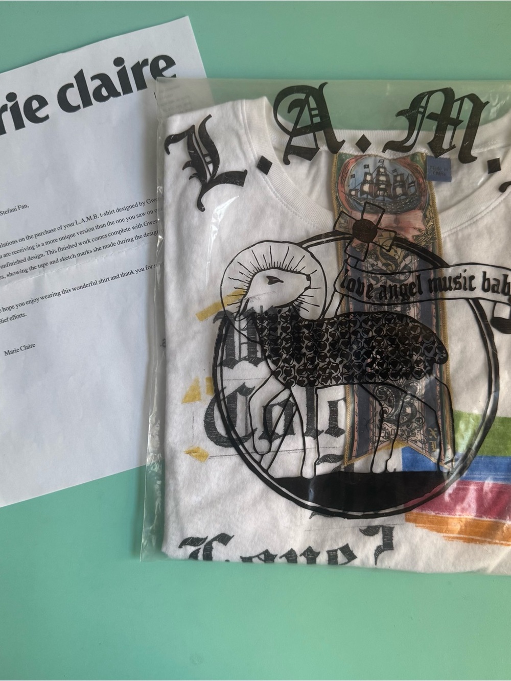 L.A.M.B. What Color Is Love Shirt Marie Claire limited Magazine cover tee XL